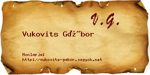 Vukovits Gábor névjegykártya